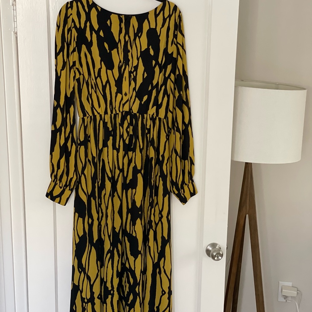 Yellow and Black Louella Maxi Dress